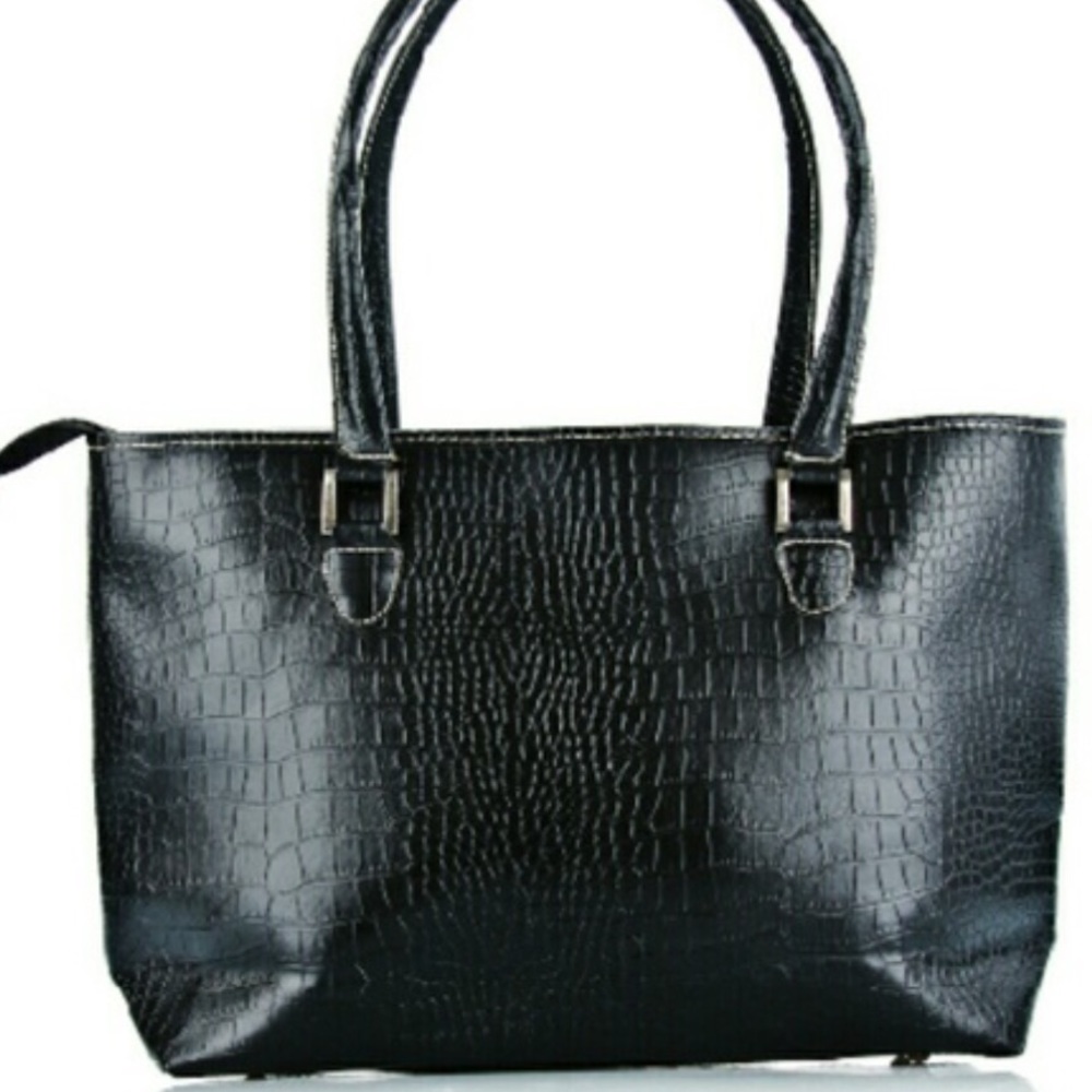 ✨HP✨DESIGNER BOB MACKIE BLACK CROCODILE TOTE - Picture 5 of 8